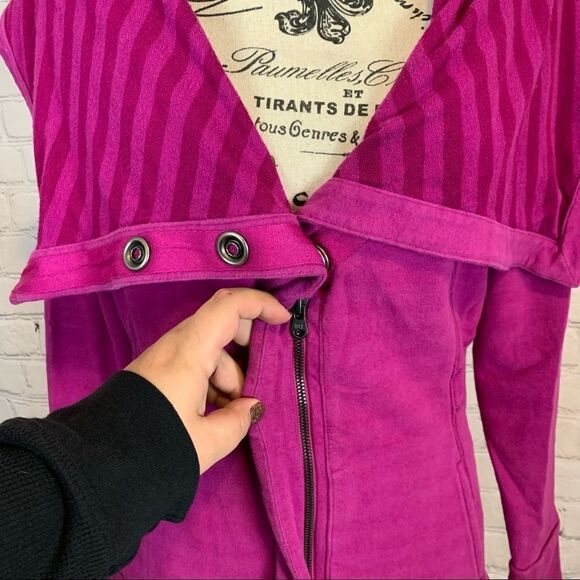 LUCY Fuschia Hatha Athleisure Jacket Shawl Neck  small Casual Long Sleeve - Picture 4 of 14
